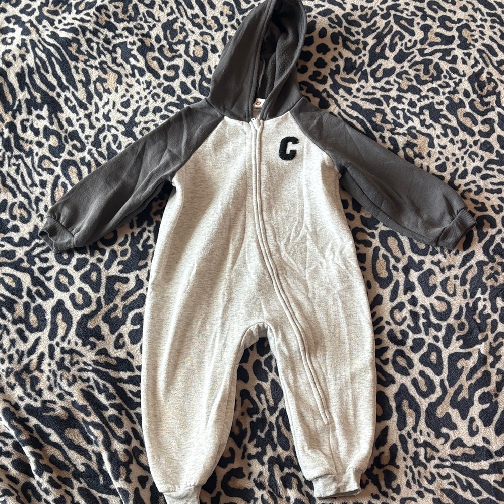 Charcoal and Light Gray Kids Footie